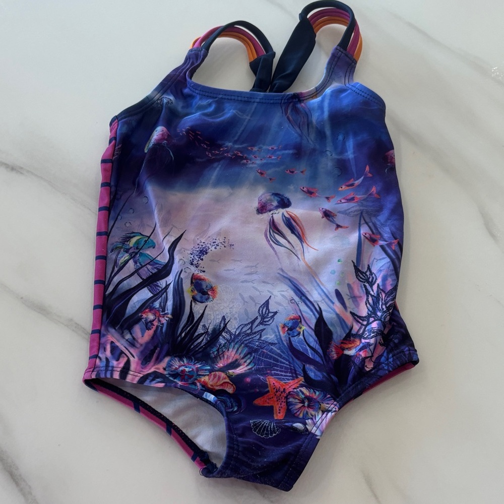 Nano Kids Swim One Piece with Ocean Scene